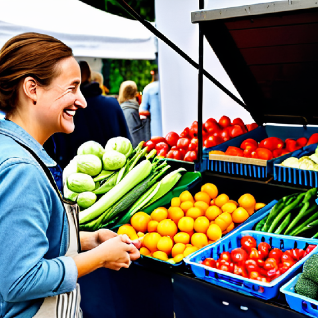 **

"A vibrant, welcoming scene at a local Dutch farmers market. A friendly, fully clothed female micro-influencer (mid-30s) in appropriate attire, is interacting with a vendor selling organic vegetables. The vendor, also fully clothed in modest clothing, is smiling. The market is bustling with people and features colorful stalls with fresh produce. Focus on the quality of the produce and the genuine connection between the influencer and the vendor. Safe for work, appropriate content, professional photography, perfect anatomy, natural proportions, family-friendly, Dutch setting."

**