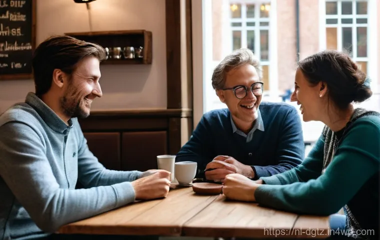 소셜 미디어에서의 관계 형성을 위한 팁 - **Authentic Connection in a Cozy Dutch Setting:** A warm and inviting scene featuring a female conte...