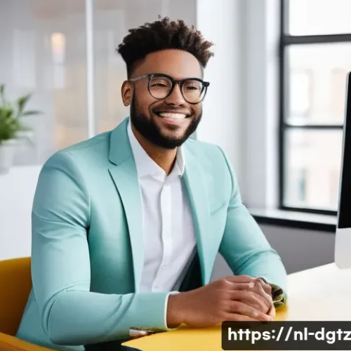 디지털 네트워킹의 전략적 방향 설정하기 - **Prompt:** A young, diverse professional (wearing smart, contemporary business casual attire such a...