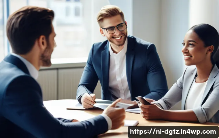 온라인 네트워킹을 통한 고객 확보 방법 - **Prompt:** A diverse group of four professionals, aged late 20s to early 40s, engaging in a lively ...