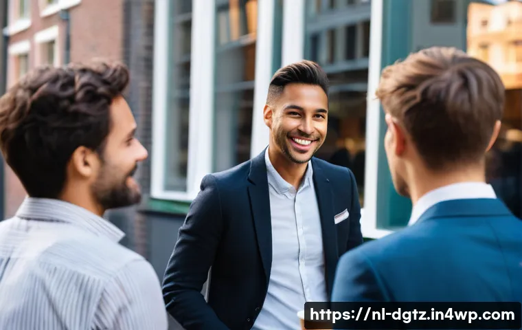 비즈니스 성공을 위한 네트워킹 목표 설정 - A professional networking event scene in Amsterdam, featuring diverse Dutch business people dressed ...