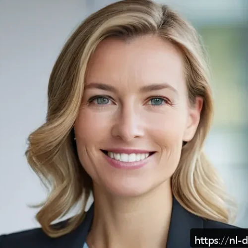 Home 17 효과적인 네트워킹을 위한 프로필 최적화 방법 - A professional Dutch businesswoman in her early 30s, dressed in smart business attire with a subtle ...