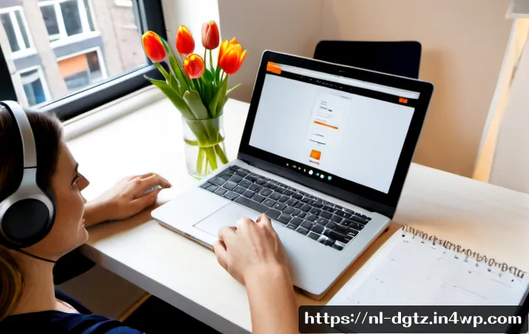 Home 17 네트워킹을 위한 온라인 이벤트 기획법 - Photorealistic home-office scene of a Dutch event planner preparing an online networking event, midd...